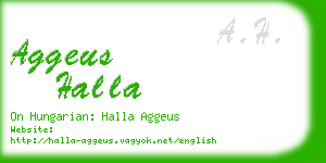 aggeus halla business card